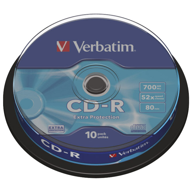 CD-R 700/80 52x spindl Extra protection pk10 Verbatim 43437