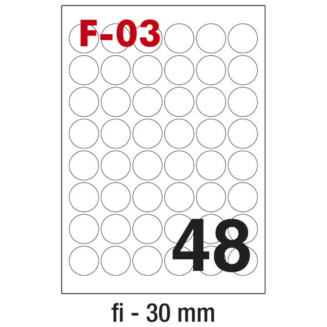 Etikete ILK fi-30mm pk100L Fornax F-03
