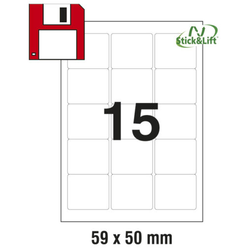 Etikete ILK za diskete 59x50mm odljepljive pk25L Zweckform L4747REV-25