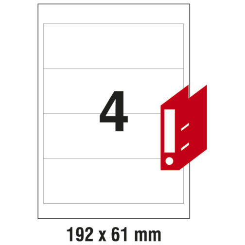 Etikete ILK za registratore 192x61mm pk100L Zweckform L4761-100 bijele