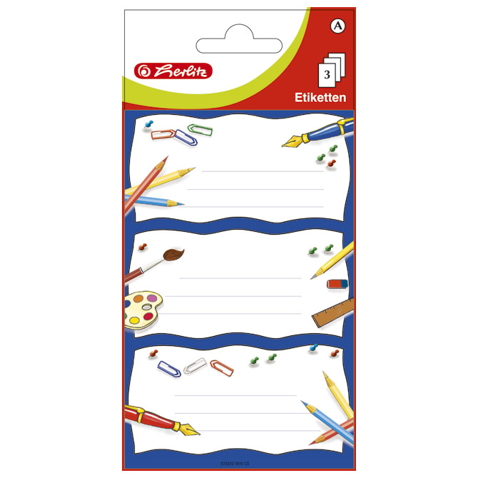 Etikete školske papir olovke Herlitz 830232 blister!!
