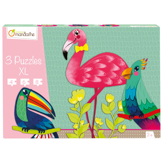 Igračka puzzle XL(3 komada-tropske ptice) Avenue Mandarine Clairefontaine PU011O!!