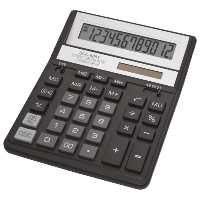 Kalkulator komercijalni 12mjesta Citizen SDC-888X crni blister