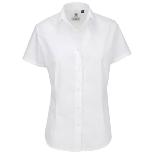 Košulja ženska kratki rukavi B&C Heritage 120g bijela 2XL