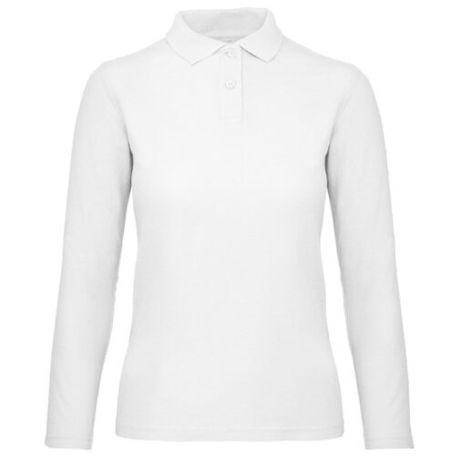 Majica dugi rukavi polo B&C ID.001 LSL/women 180g bijela M