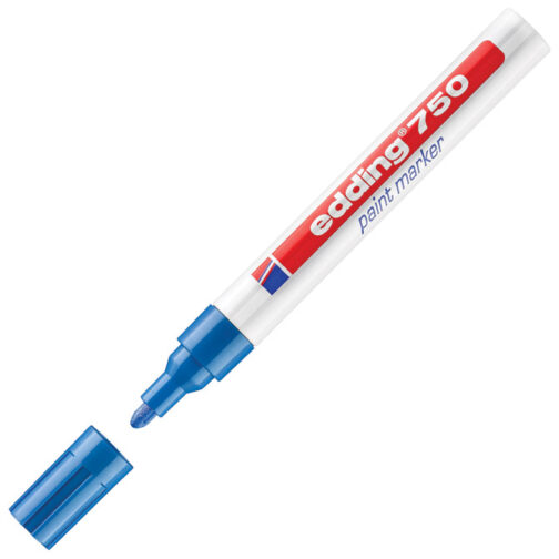 Marker permanentni lakirajući 2-4mm Edding 750 plavi