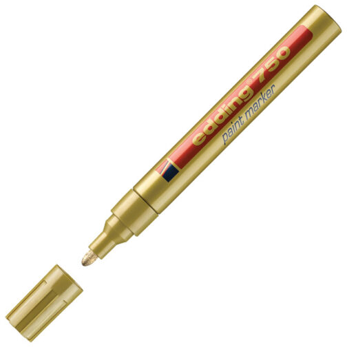 Marker permanentni lakirajući 2-4mm Edding 750 zlatni