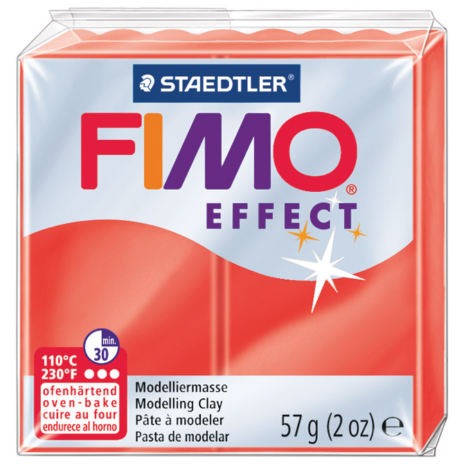 Masa za modeliranje   57g Fimo Effect Staedtler 8020-204 prozirno crvena