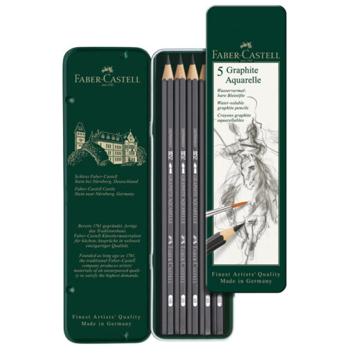 Olovka grafitna pk5 u metalnoj kutiji Aquarelle Faber-Castell 117805