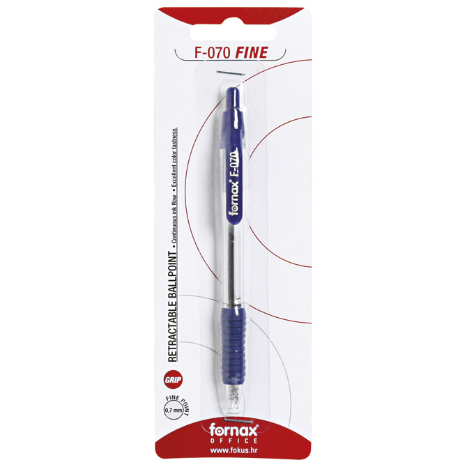 Olovka kemijska grip F-070 uložak plavi Fornax plava blister!!