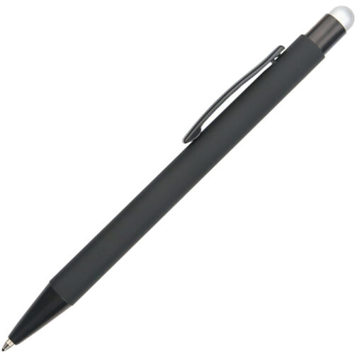 Olovka kemijska metalna gumirana+touch pen YFA2665B Oslo crno/srebrna
