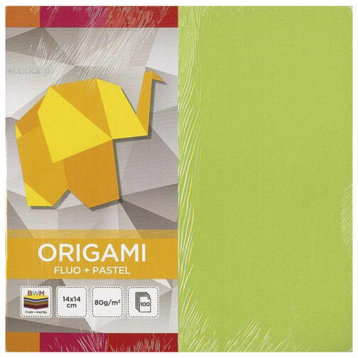 Papir Origami 14x14cm 80g pk100 fluo+pastel Interdruk