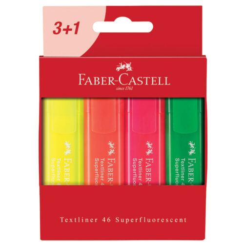 Signir 1-5mm 46 Superfluorescent kartonska kutija Faber-Castell 254604/4boje blister!!