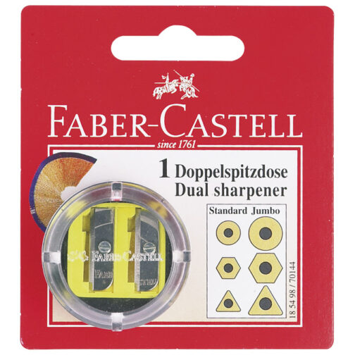 Šiljilo pvc s pvc kutijom 2rupe okruglo Faber-Castell 185498 blister