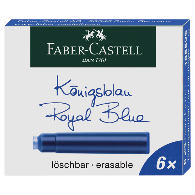 Tinta za nalivpero patrone pk6 Faber-Castell 185506 plava