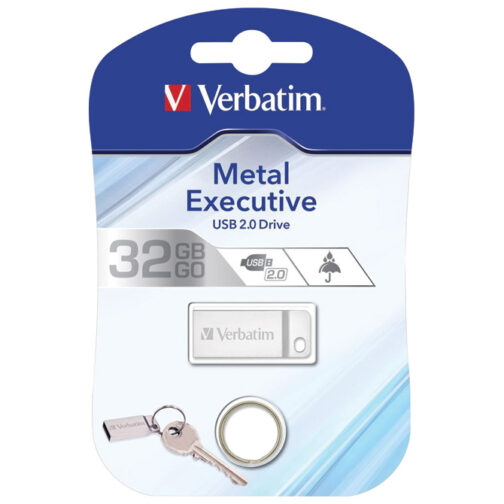 Memorija USB 32GB 2.0 Metal Executive Verbatim 98749 srebrna blister