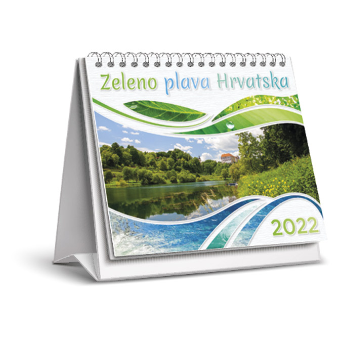 Kalendar stolni mali "Zeleno-plava Hrvatska" 13 listova