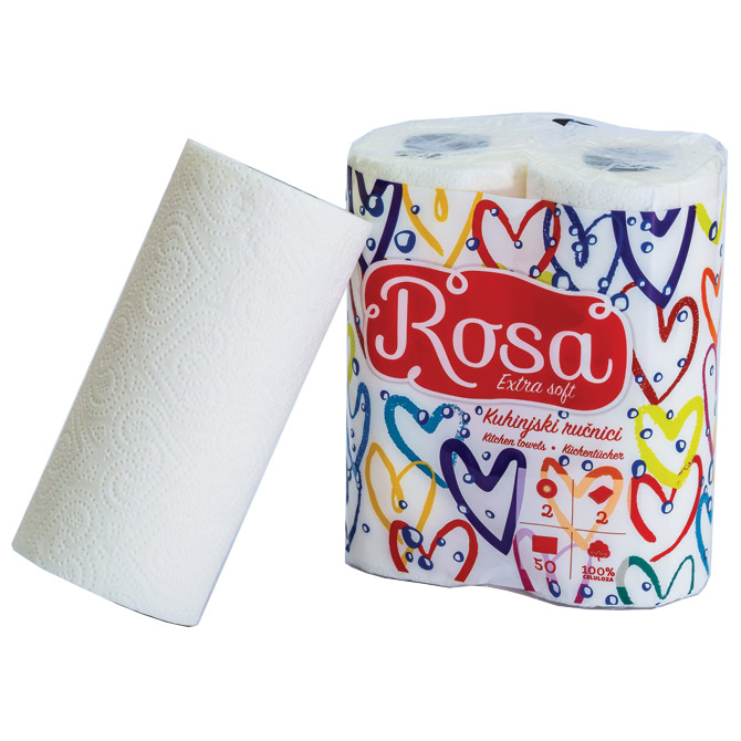 Ručnik papirnati jastučni 22cm dvoslojni pk2 Rosa Extra soft bijeli