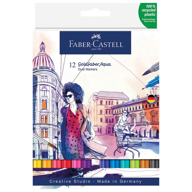 Marker-obostrani-akvarel-12boja-Goldfaber-Faber-Castell-164612-sortirano-blister Marker obostrani akvarel 12boja Goldfaber Faber-Castell 164612 sortirano blister