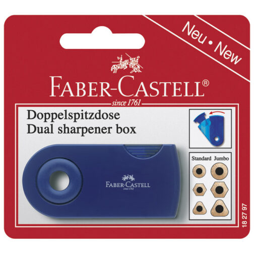 Šiljilo pvc s pvc kutijom 2rupe Sleeve Twin Faber-Castell 182797 sortirano blister