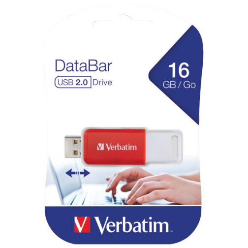 Memorija USB 16GB 2.0 DataBar Verbatim 49453 crvena blister