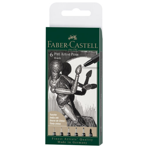 Set Pitt artist pk6 Black Faber-Castell 167154 blister