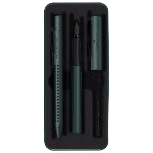 Garnitura olovka kemijska+nalivpero Grip 2011 Edition u met.kut. Faber Castell 201535 t.zelena