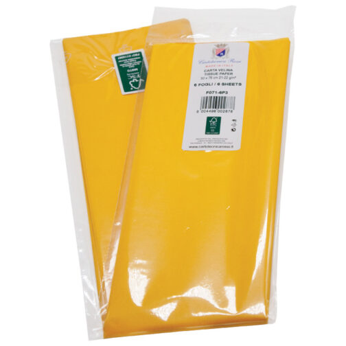 Papir ukrasni Tissue 50x76cm pk6 Cartotecnica Rossi F071 žuti blister