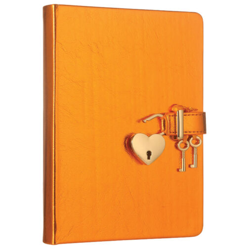 Dnevnik s ključem čisti 160L Hush-Hush Marker metalik narančasti 4401