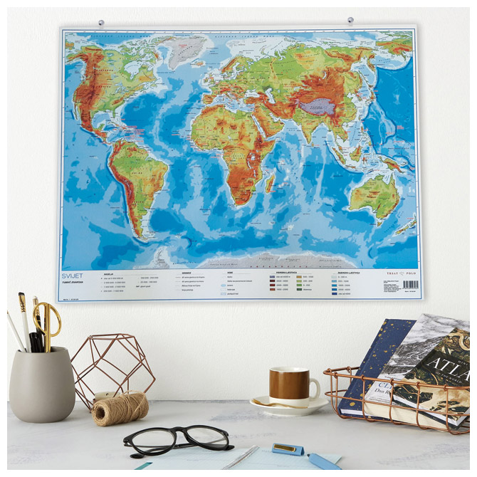 Karta-zidna-Svijeta-64x49-cm-mini-Trsat Karta zidna Svijeta 64x49 cm mini Trsat