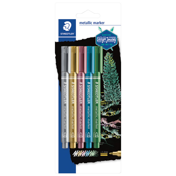 Marker-nepermanentni-1-2-mm-pk5-Metallic-Design-Journey-Staedtler-8323-S-BK5-sortirano-blister Marker nepermanentni 1-2 mm pk5 Metallic Design Journey Staedtler 8323-S BK5 sortirano blister